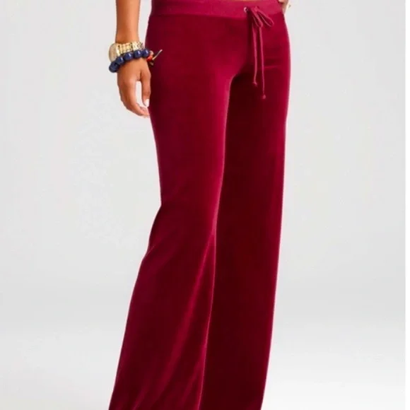 red velour juicy couture track pants